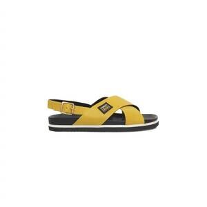 NEW CERRUTI 1881 women's calfskin leather sandal in yellow